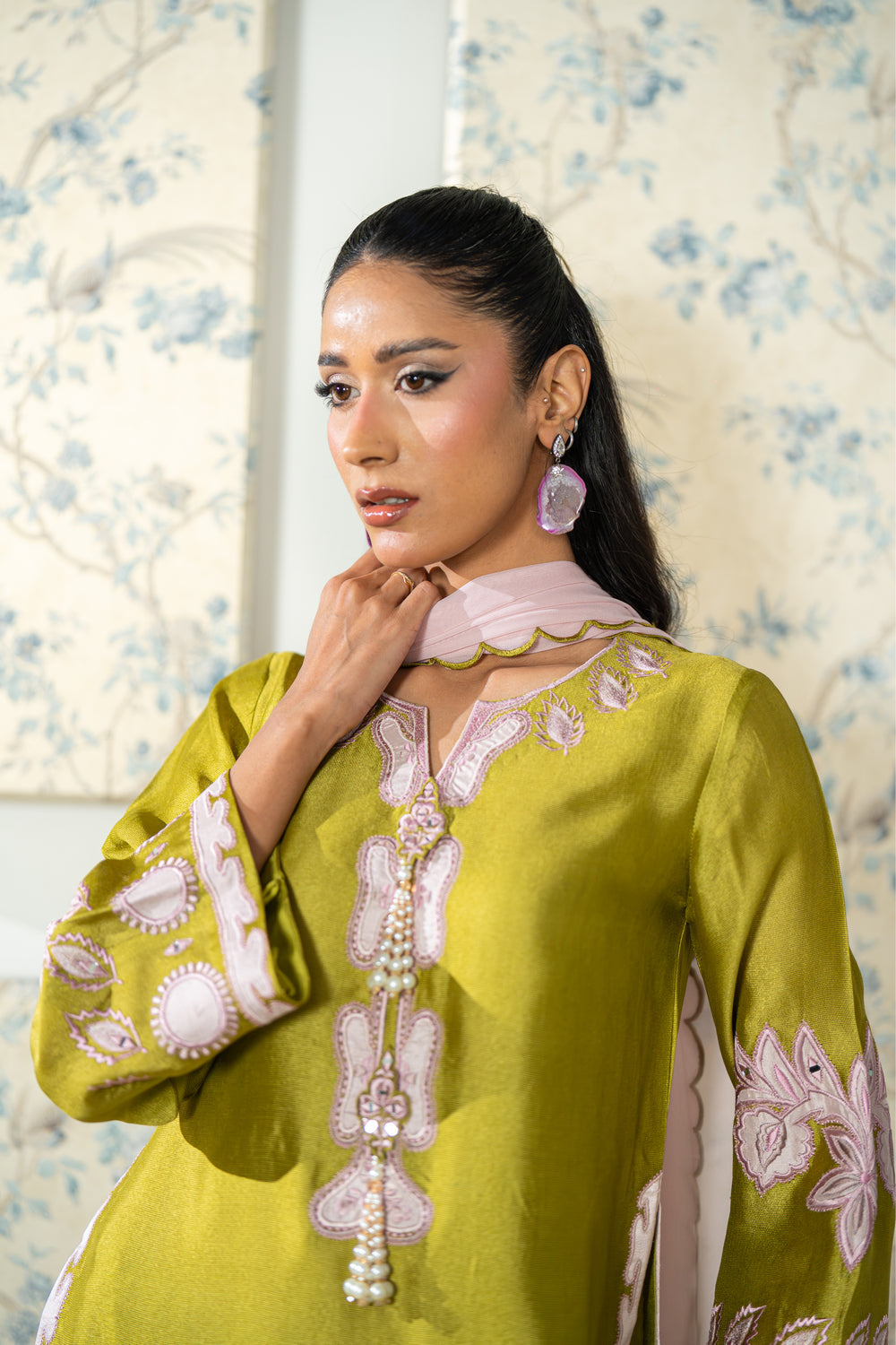 Wahaj M Khan | Lra Eid Collection 26 | Parrot Gharara Set by Wahaj M Khan - Designer Dress  - Type : Ladies Clothes - Available at Libayah - 100% Original 