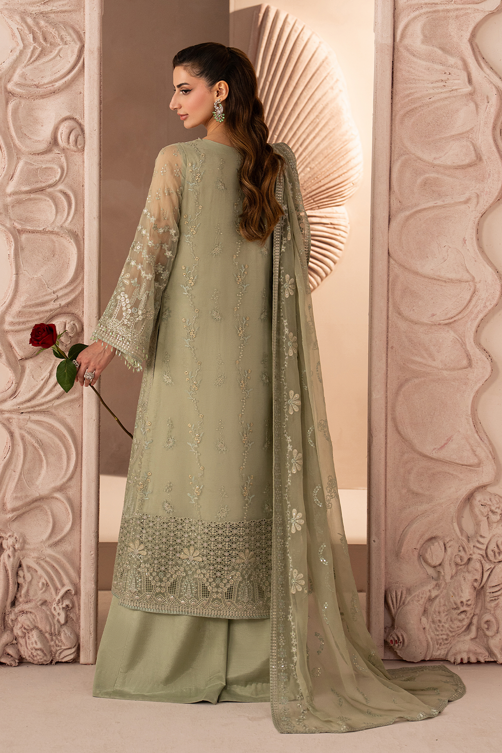 Lavish Premium | Izhare Muhabbat | Green Petal by Lavish Premium - Designer Dress  - Type : Ladies Clothes - Available at Libayah - 100% Original 