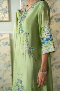 Wahaj M Khan | Lra Eid Collection 26 | Pista Embroidered Lyra Set by Wahaj M Khan - Designer Dress  - Type : Ladies Clothes - Available at Libayah - 100% Original 