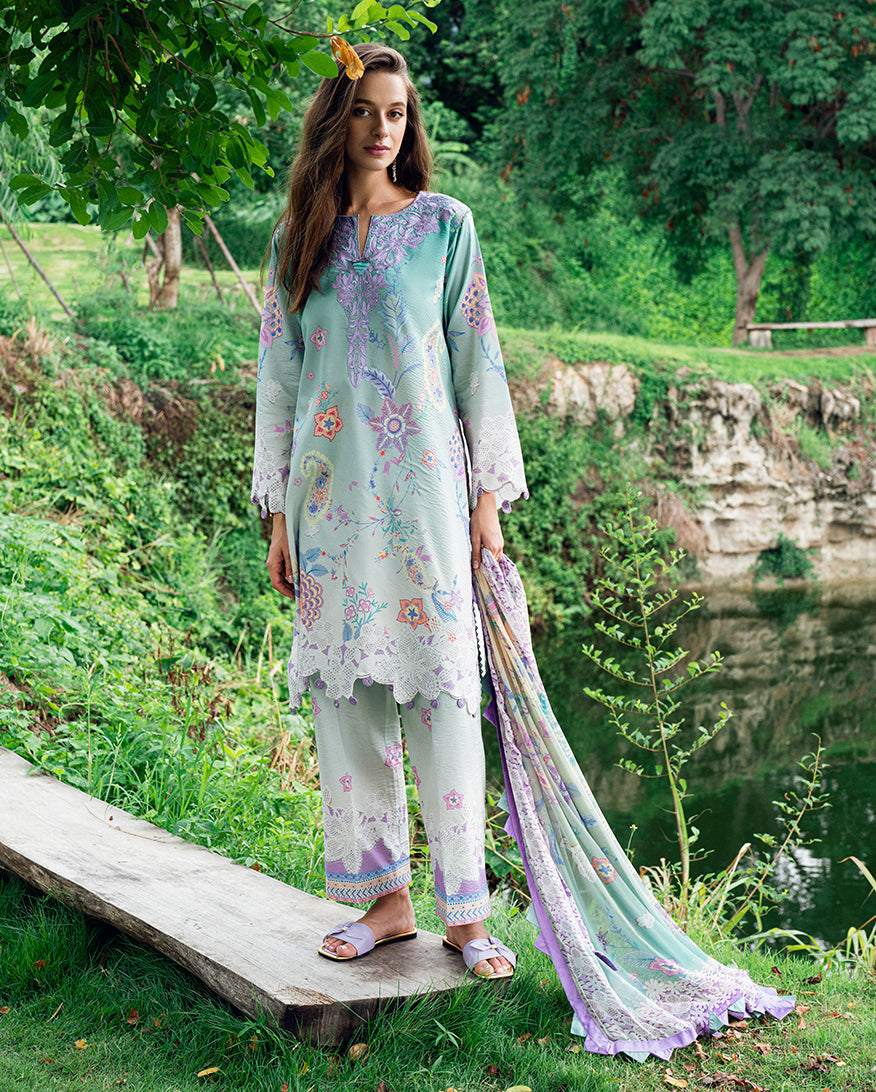Roheenaz | Garden Veal Printed Lawn 25 | Jazmine Haze. by Roheenaz - Designer Dress - Type: Ladies Clothes - Available at Libayah - 100% Original