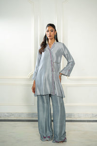 Wahaj M Khan | Lra Eid Collection 26 | Grey Rawsilk Wrap by Wahaj M Khan - Designer Dress  - Type : Ladies Clothes - Available at Libayah - 100% Original 