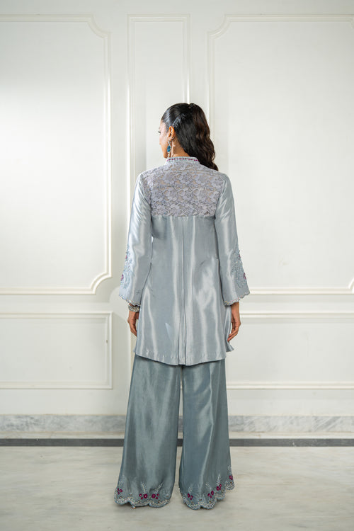 Wahaj M Khan | Lra Eid Collection 26 | Grey Rawsilk Wrap by Wahaj M Khan - Designer Dress  - Type : Ladies Clothes - Available at Libayah - 100% Original 