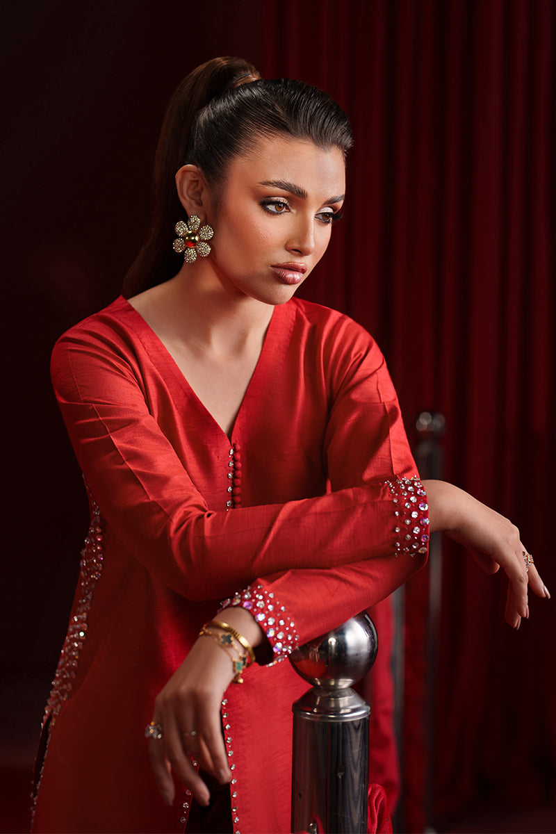 Fozia Khalid | Ombre Luxe | Velour - Designer Dress - Type : Ladies Clothes - Available at Libayah - 100% Original