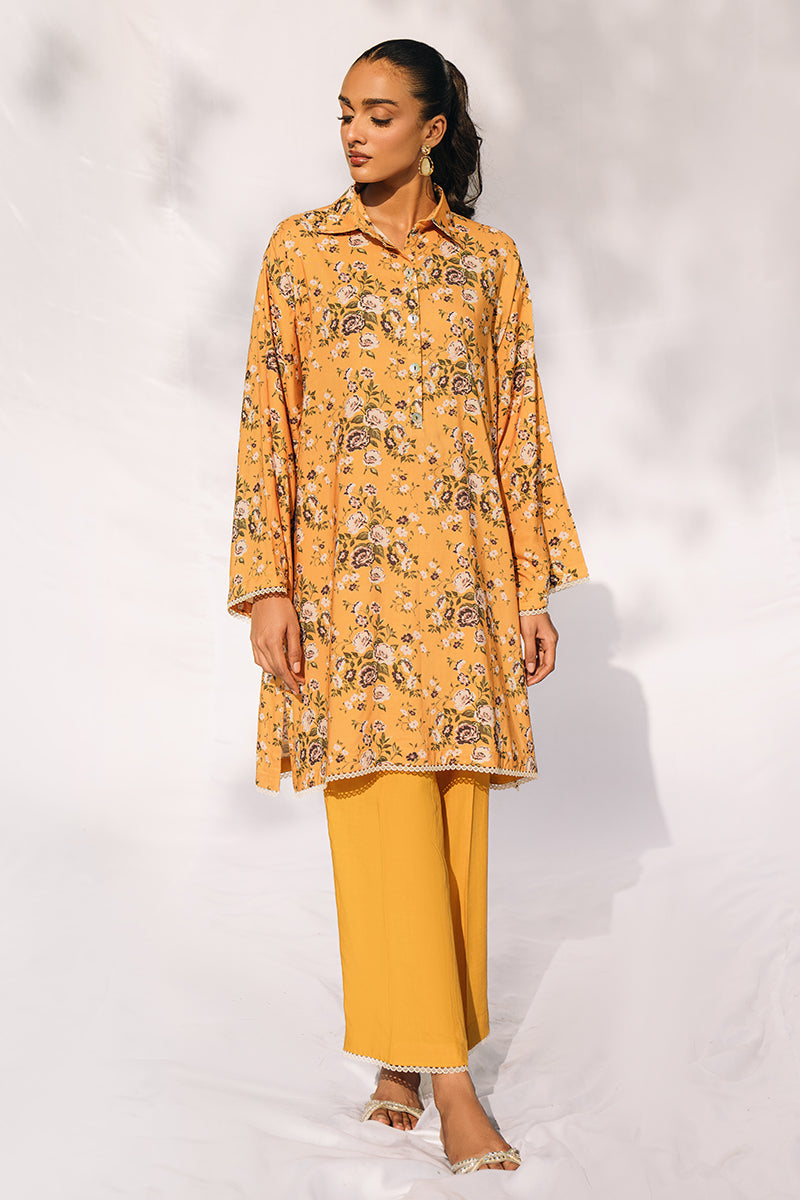 Cross Stitch | Daily Wear | FLORAL GOLD by Cross Stitch - Designer Dress - Type: Casuals - Available at Libayah - 100% Original