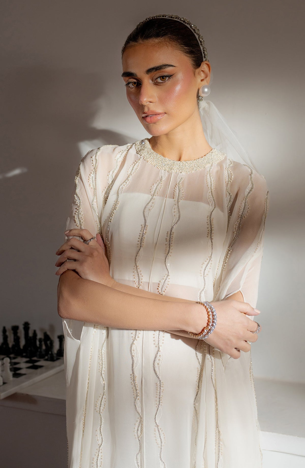 Caia | Luxury Eid Edits 25 | SADIE-WHITE by Caia - Designer Dress - Type: Ladies Clothes - Available at Libayah - 100% Original