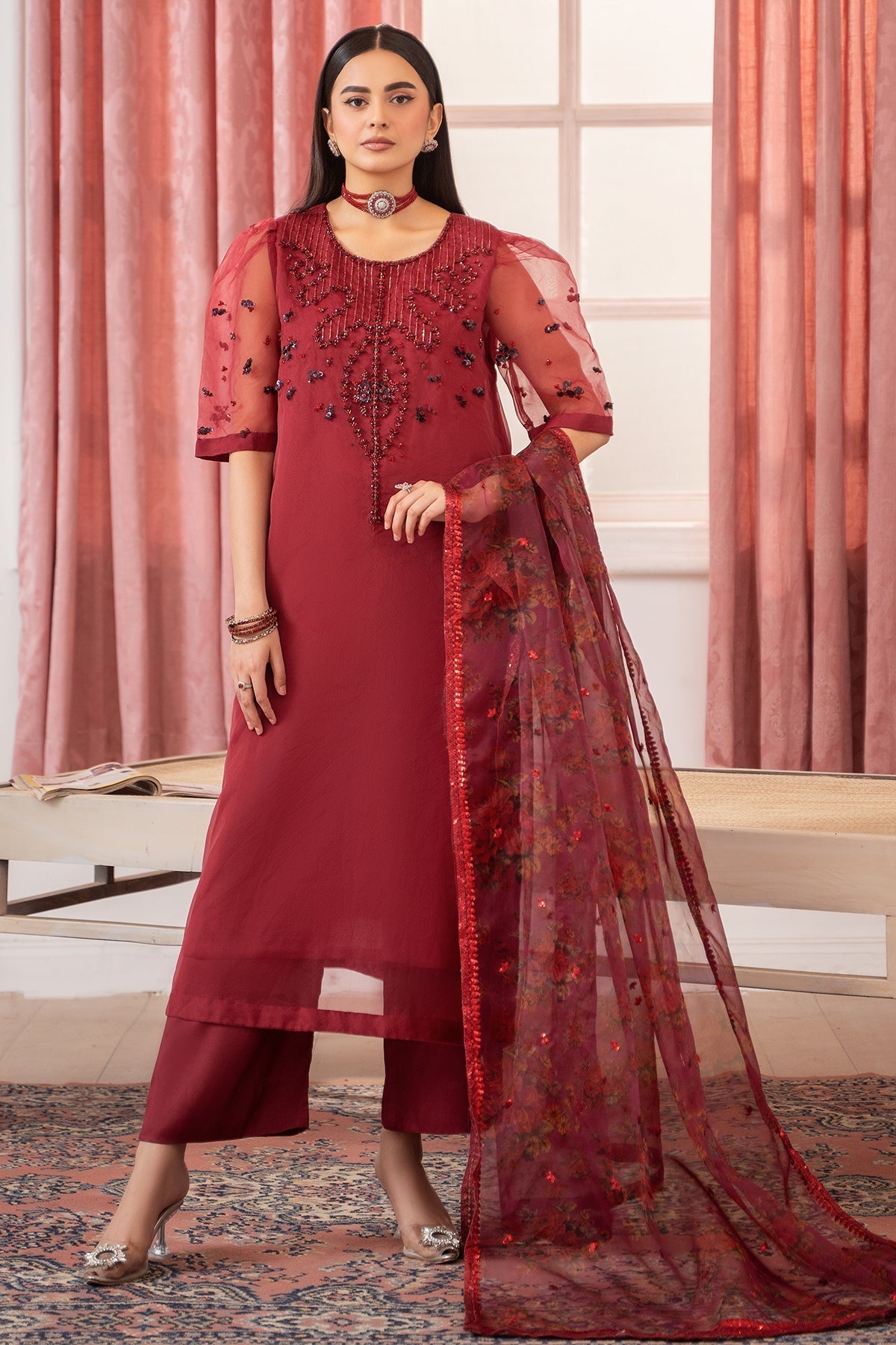 Charizma | Festive Pret | CMA-5-119 R by Charizma - Designer Dress  - Type : Ladies Clothes - Available at Libayah - 100% Original 