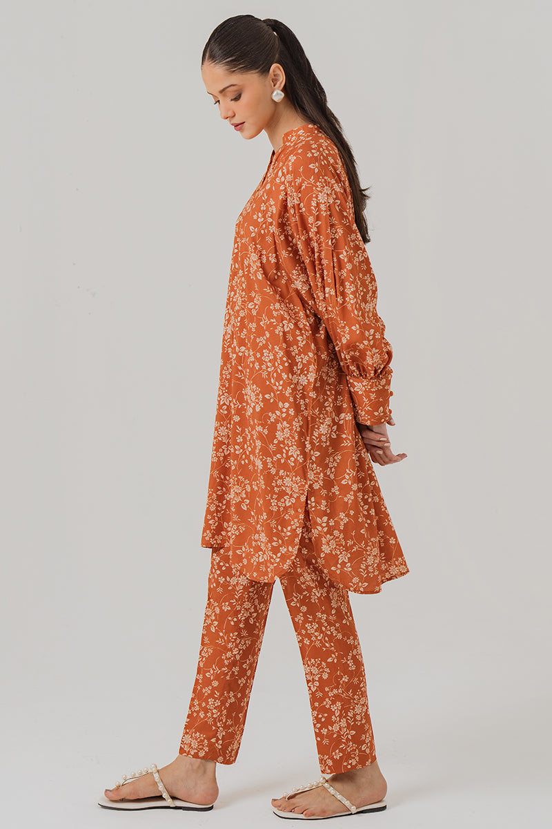 Cross Stitch | Daily Wear | RUST FLORA by Cross Stitch - Designer Dress - Type: Casuals - Available at Libayah - 100% Original