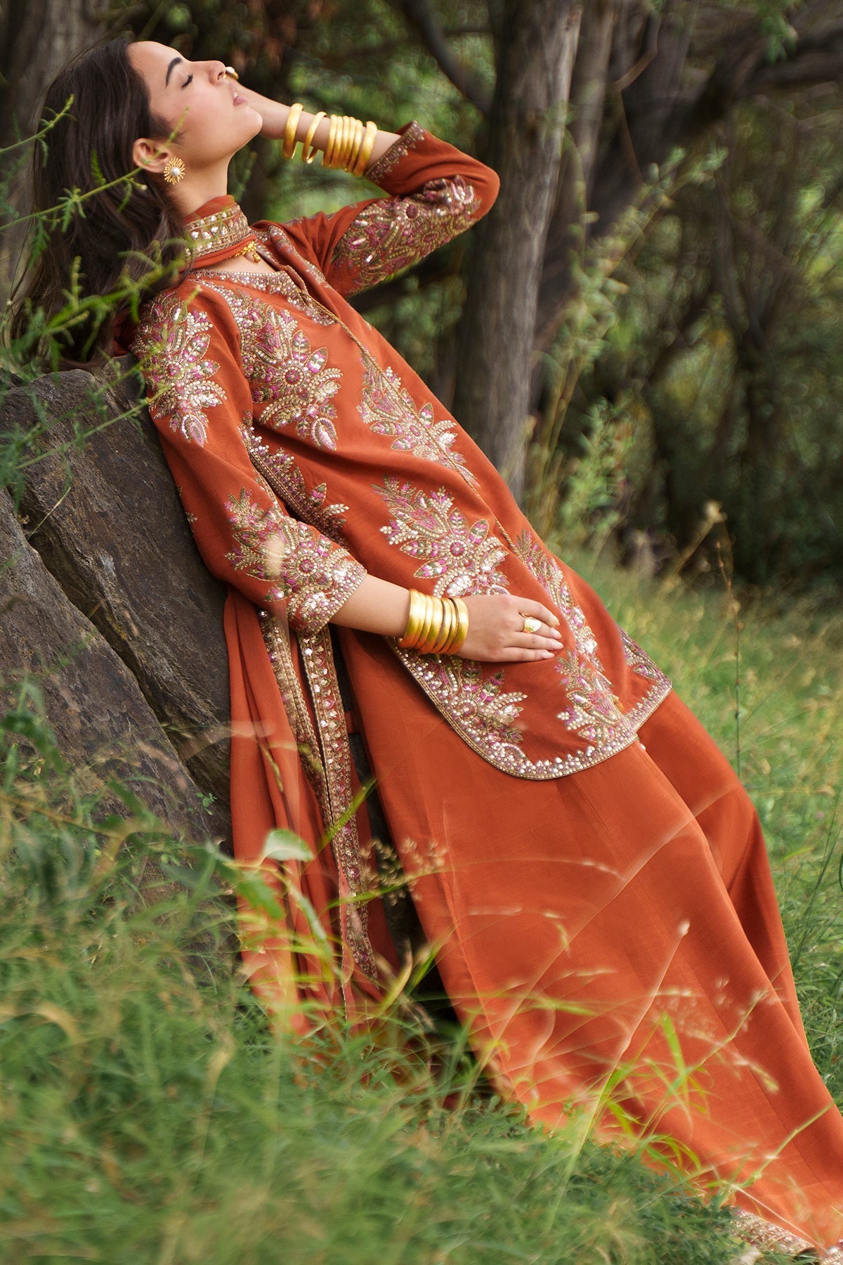 Charizma | Festive Pret | 3-PC Embroidered Raw Silk CMA-6-441 by Charizma - Designer Dress  - Type : Ladies Clothes - Available at Libayah - 100% Original 