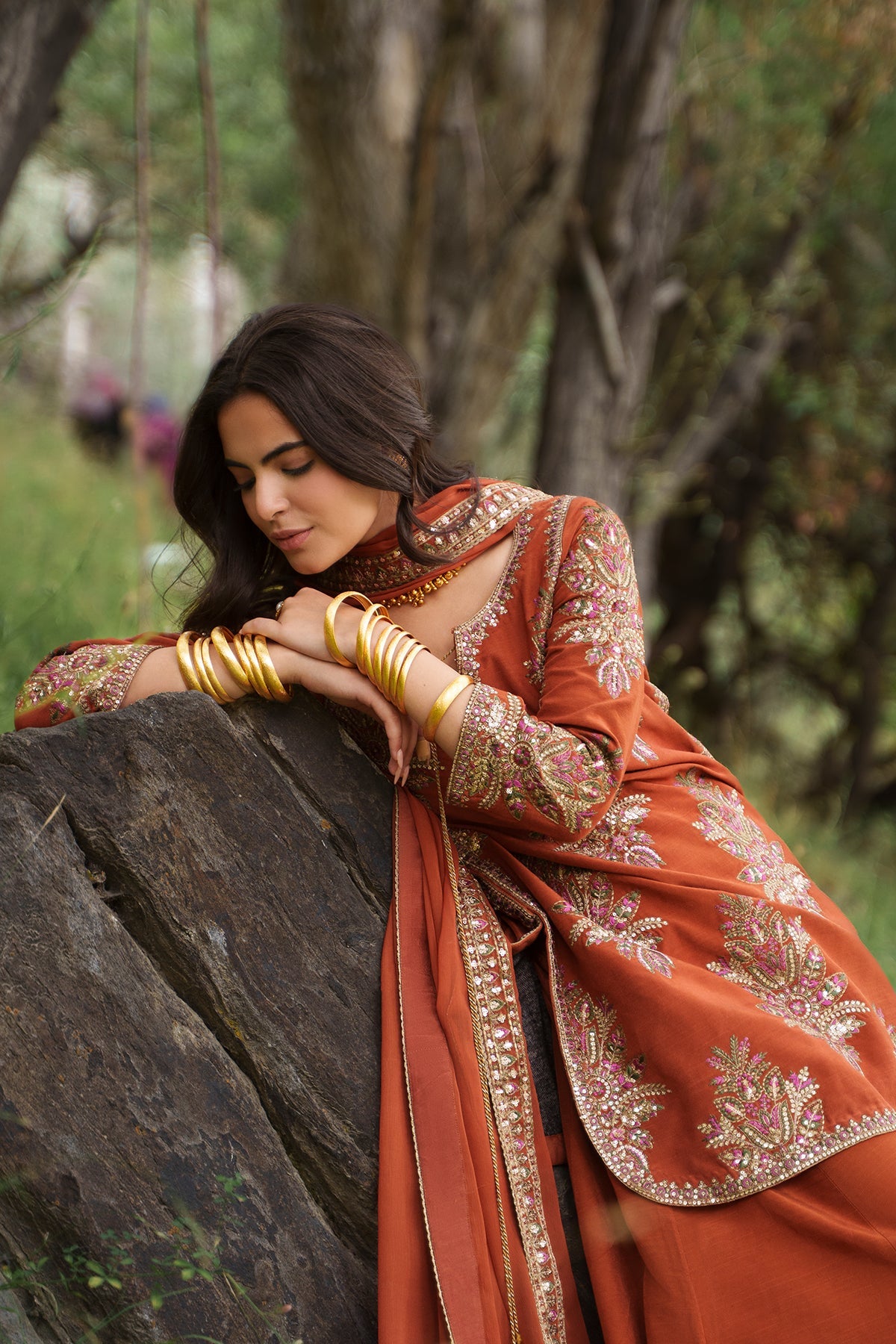 Charizma | Festive Pret | 3-PC Embroidered Raw Silk CMA-6-441 by Charizma - Designer Dress  - Type : Ladies Clothes - Available at Libayah - 100% Original 