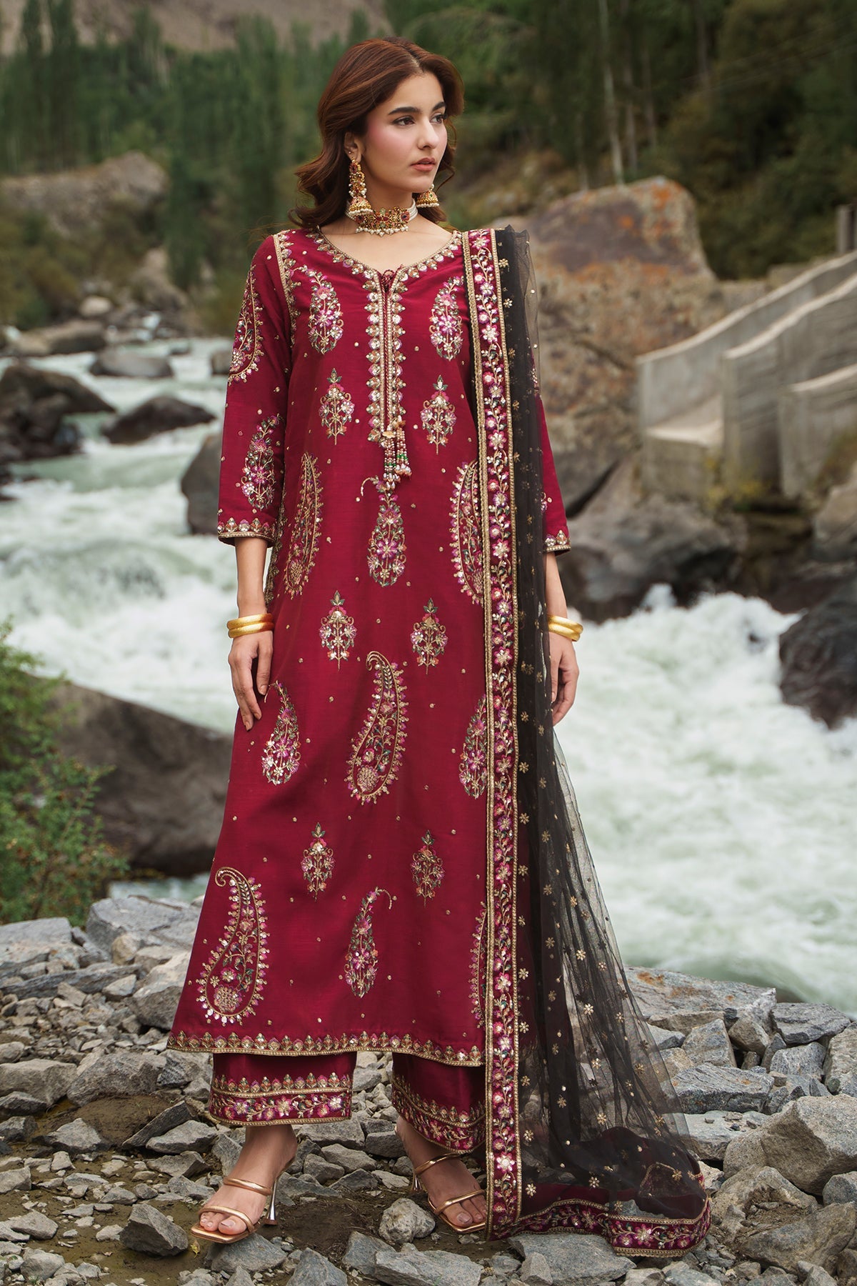 Charizma | Festive Pret | Embroidered Raw Silk CMA-6-448 by Charizma - Designer Dress  - Type : Ladies Clothes - Available at Libayah - 100% Original 