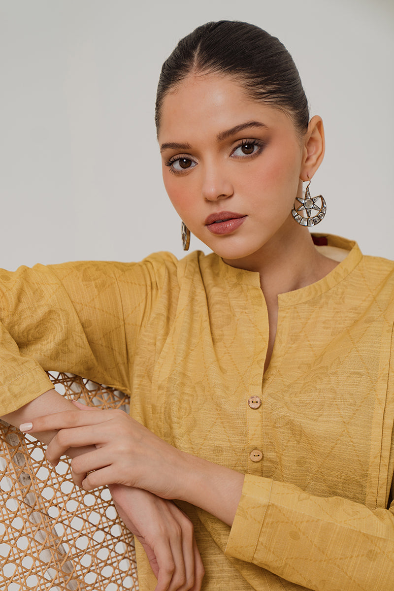 Cross Stitch | Daily Wear | YELLOW MIST by Cross Stitch - Designer Dress - Type: Casuals - Available at Libayah - 100% Original