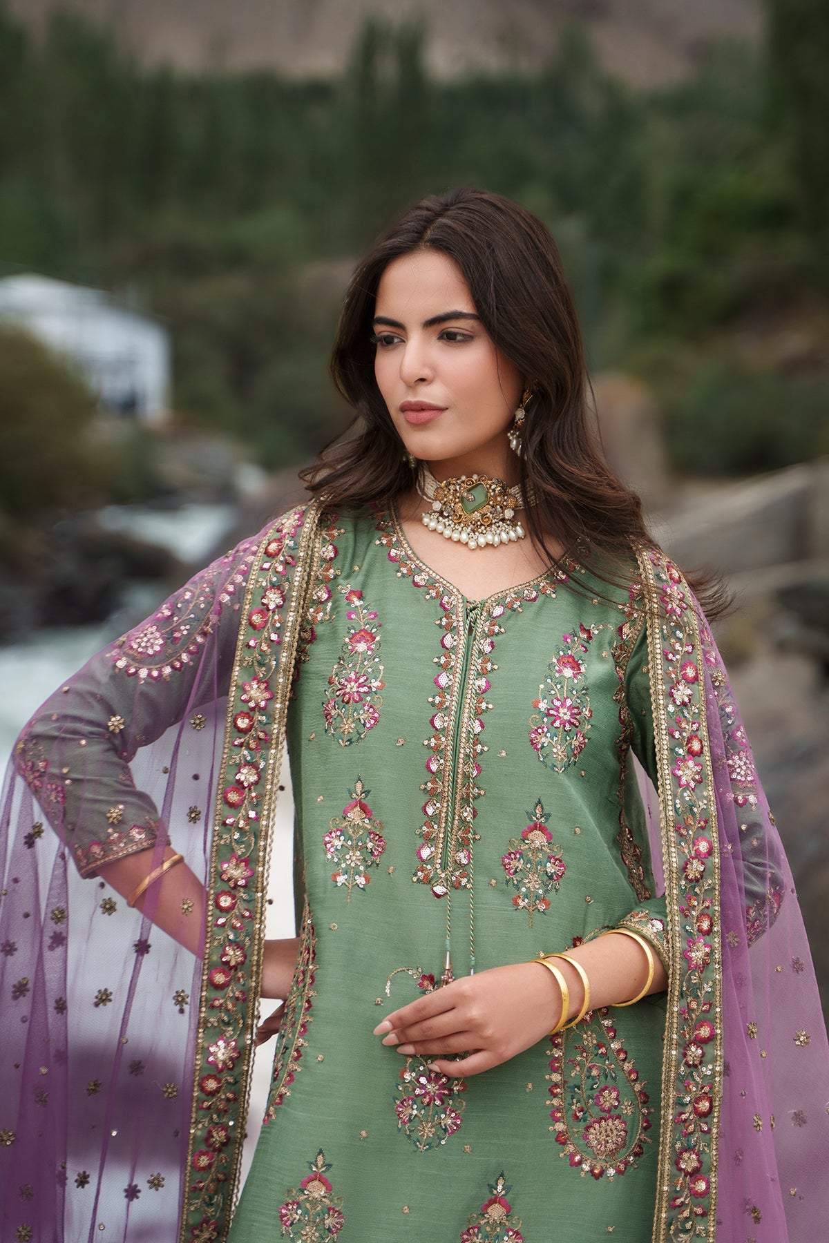 Charizma | Festive Pret | Embroidered Raw Silk CMA-6-446 by Charizma - Designer Dress  - Type : Ladies Clothes - Available at Libayah - 100% Original 