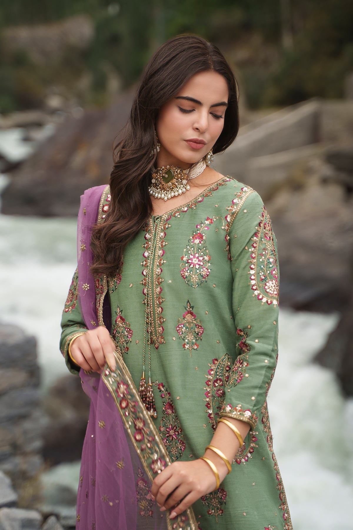 Charizma | Festive Pret | Embroidered Raw Silk CMA-6-446 by Charizma - Designer Dress  - Type : Ladies Clothes - Available at Libayah - 100% Original 