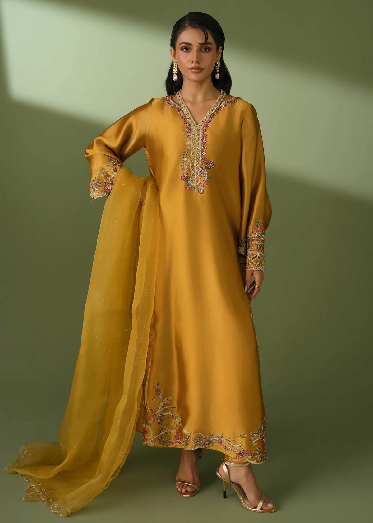 Jeem | Celestial Luxe Formals | MOSS MUSTARD by Jeem - Designer Dress  - Type : Ladies Clothes - Available at Libayah - 100% Original 