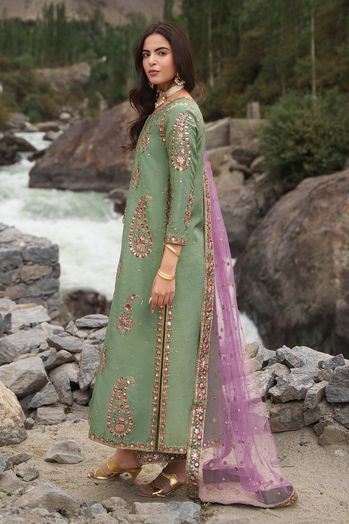 Charizma | Festive Pret | Embroidered Raw Silk CMA-6-446 by Charizma - Designer Dress  - Type : Ladies Clothes - Available at Libayah - 100% Original 