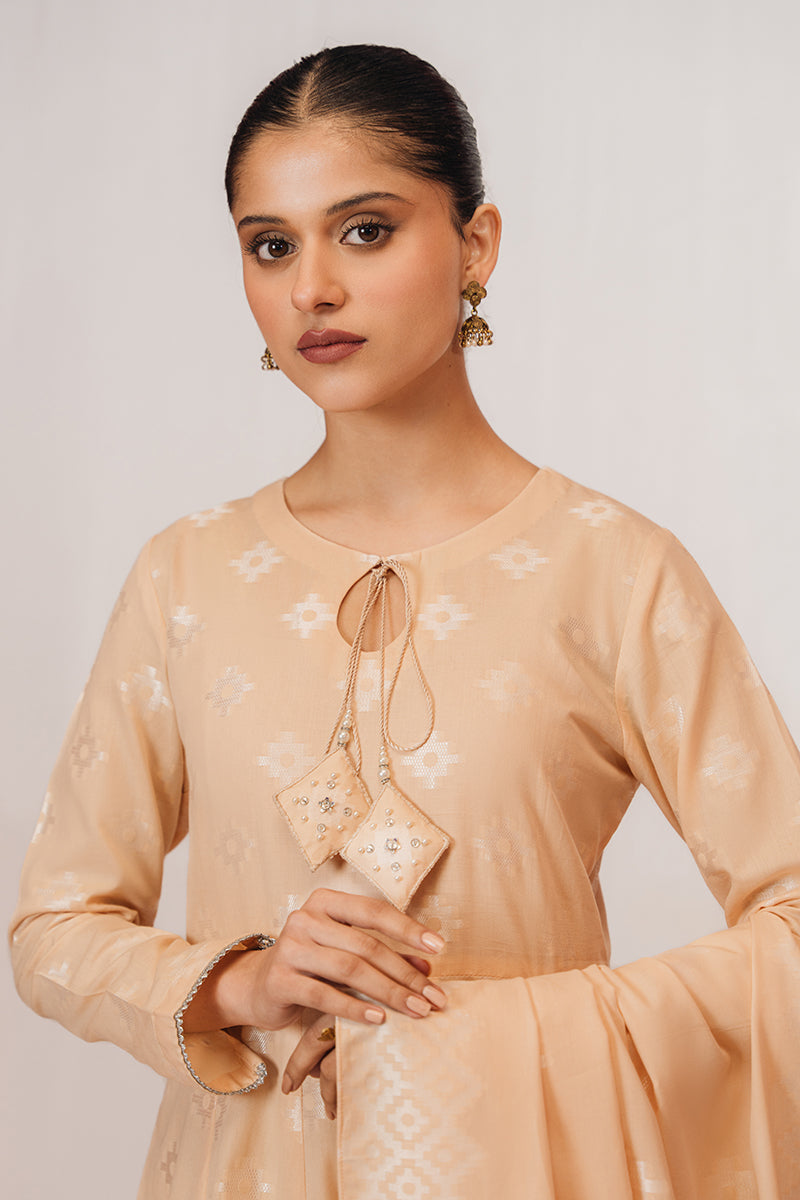 Cross Stitch | Daily Wear | PEACH PARFAIT by Cross Stitch - Designer Dress - Type: Casuals - Available at Libayah - 100% Original