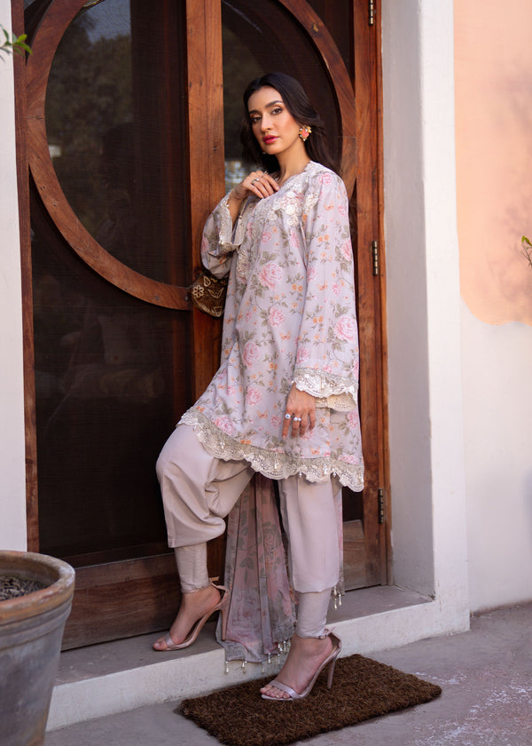 Myeesha | Lamhay Luxury Lawn 25 | Kanwal (Short Shirt) by Myeesha - Designer Dress - Type: Ladies Clothes - Available at Libayah - 100% Original