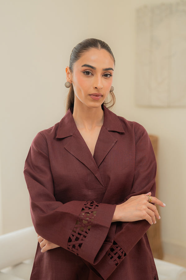 Sahar | Pre Essential Emb Edit | Cherry Noir by Sahar - Designer Dress  - Type : Ladies Clothes - Available at Libayah - 100% Original 