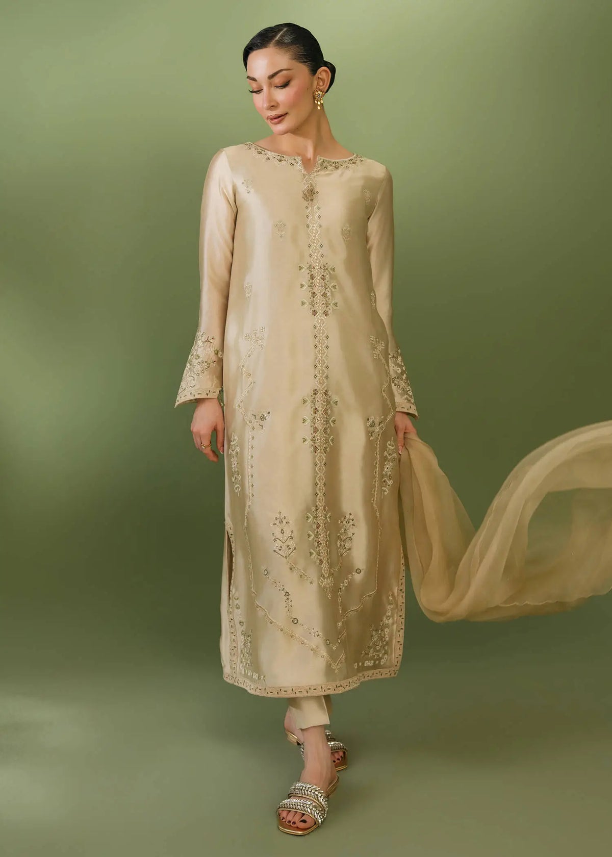 Jeem | Celestial Luxe Formals |BEIGE by Jeem - Designer Dress  - Type : Ladies Clothes - Available at Libayah - 100% Original 