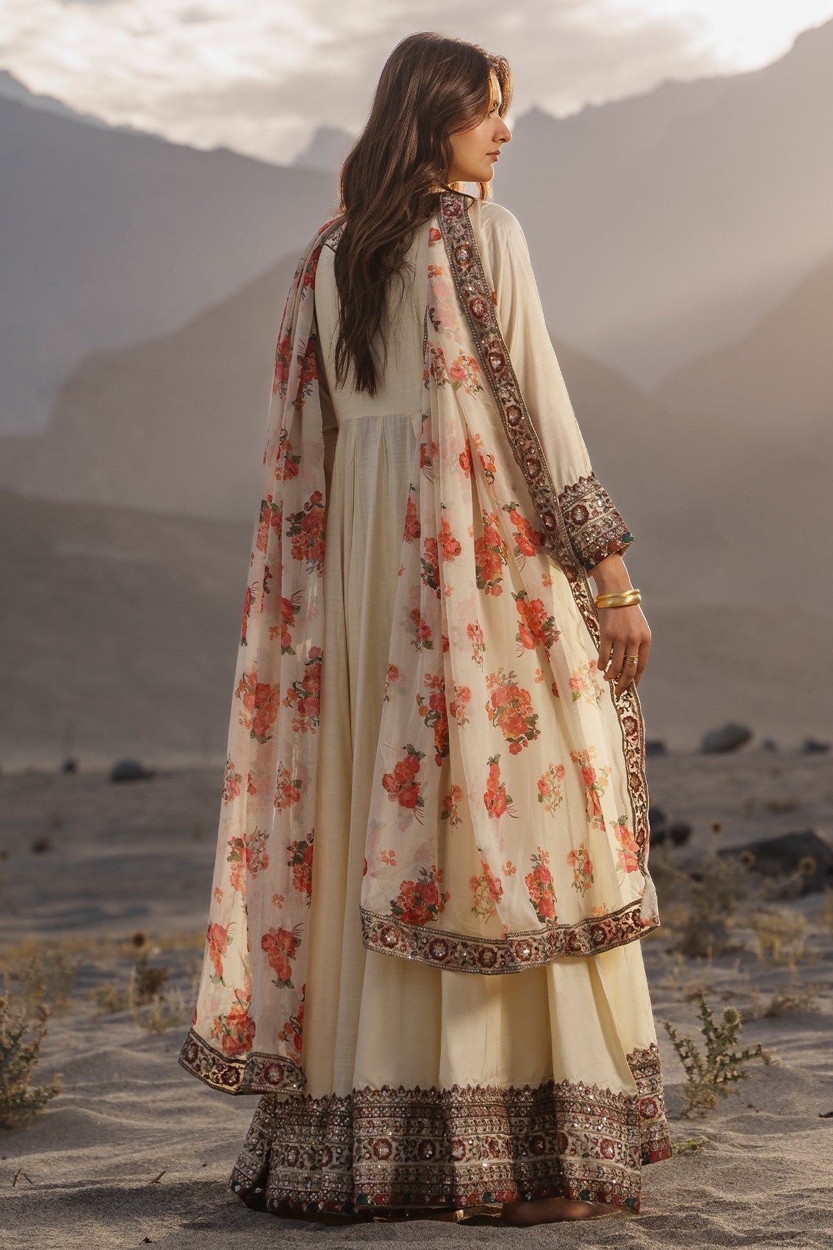 Charizma | Festive Pret | 3 Pcs Stitched Raw Silk Pishwas CMA-6-430-OFF WHITE by Charizma - Designer Dress  - Type : Ladies Clothes - Available at Libayah - 100% Original 
