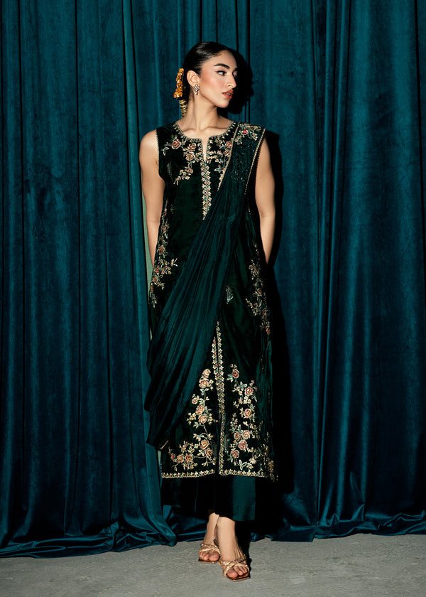 Umsha | Velvet Code | Enchanted Emerald by Umsha - Designer Dress  - Type : Ladies Clothes - Available at Libayah - 100% Original 