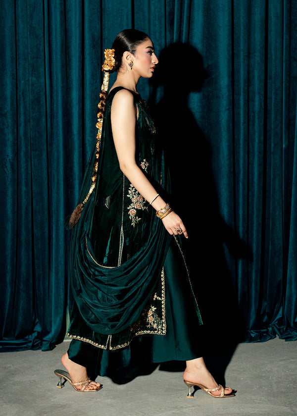 Umsha | Velvet Code | Enchanted Emerald by Umsha - Designer Dress  - Type : Ladies Clothes - Available at Libayah - 100% Original 