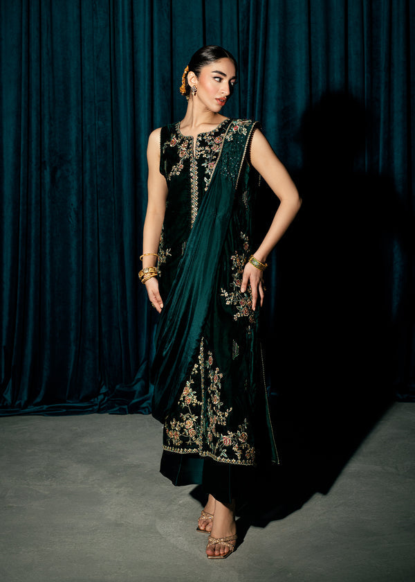 Umsha | Velvet Code | Enchanted Emerald by Umsha - Designer Dress  - Type : Ladies Clothes - Available at Libayah - 100% Original 