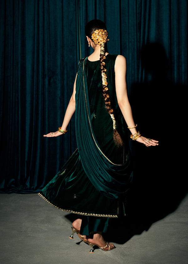 Umsha | Velvet Code | Enchanted Emerald by Umsha - Designer Dress  - Type : Ladies Clothes - Available at Libayah - 100% Original 