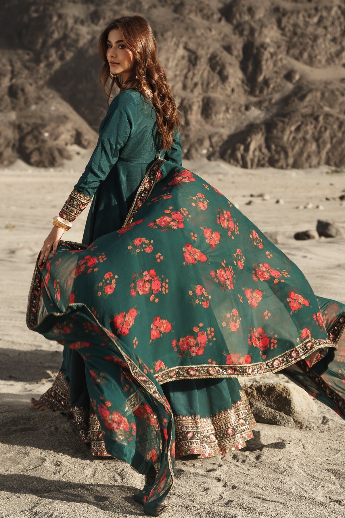 Charizma | Festive Pret | 3 Pcs Stitched Raw Silk Pishwas CMA-6-430-T-Green by Charizma - Designer Dress  - Type : Ladies Clothes - Available at Libayah - 100% Original 