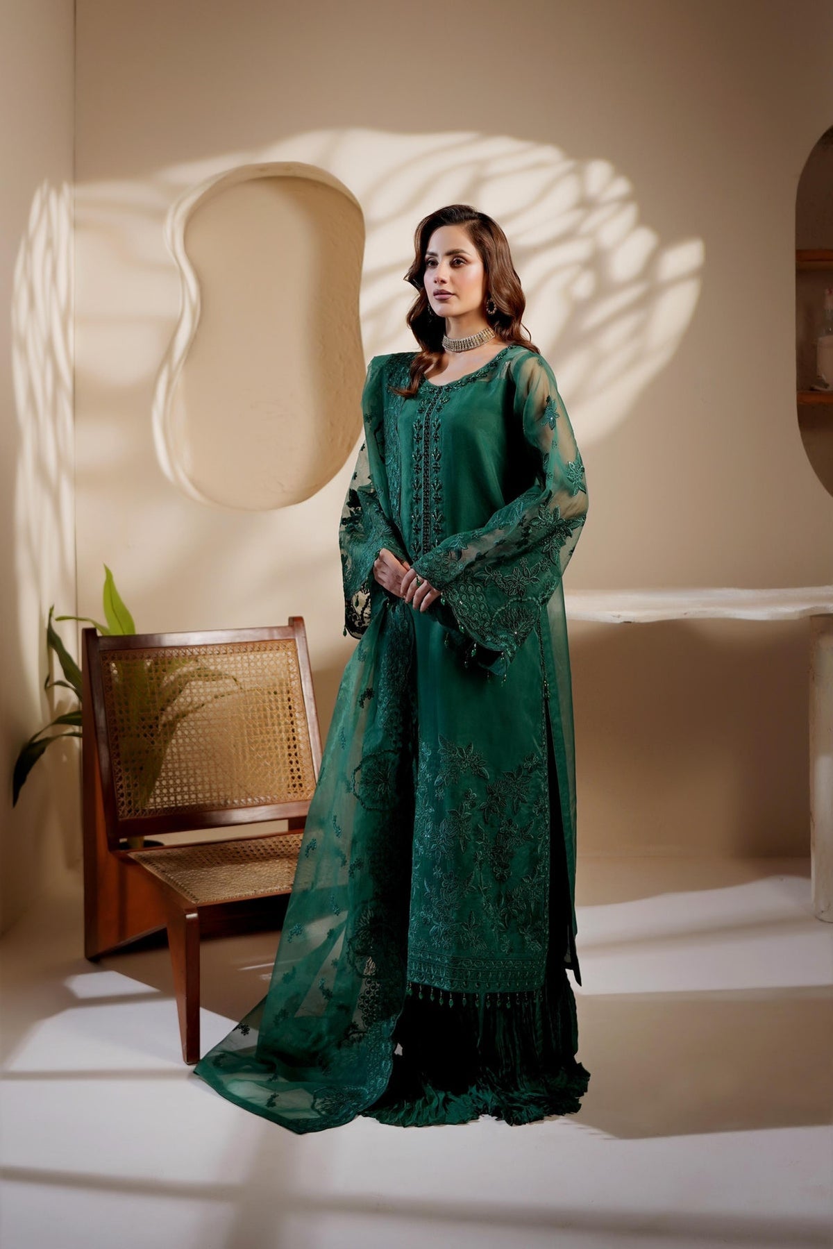 Maryams | Noir Luxe | MERSERA-NOR-1403 by Maryams - Designer Dress - Type : Ladies Clothes - Available at Libayah - 100% Original 