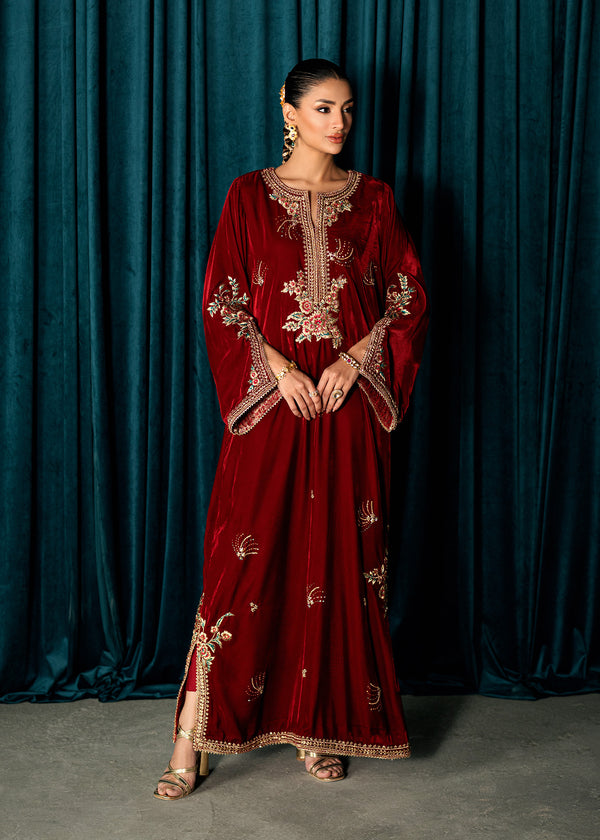 Umsha | Velvet Code | Red Solace by Umsha - Designer Dress  - Type : Ladies Clothes - Available at Libayah - 100% Original 