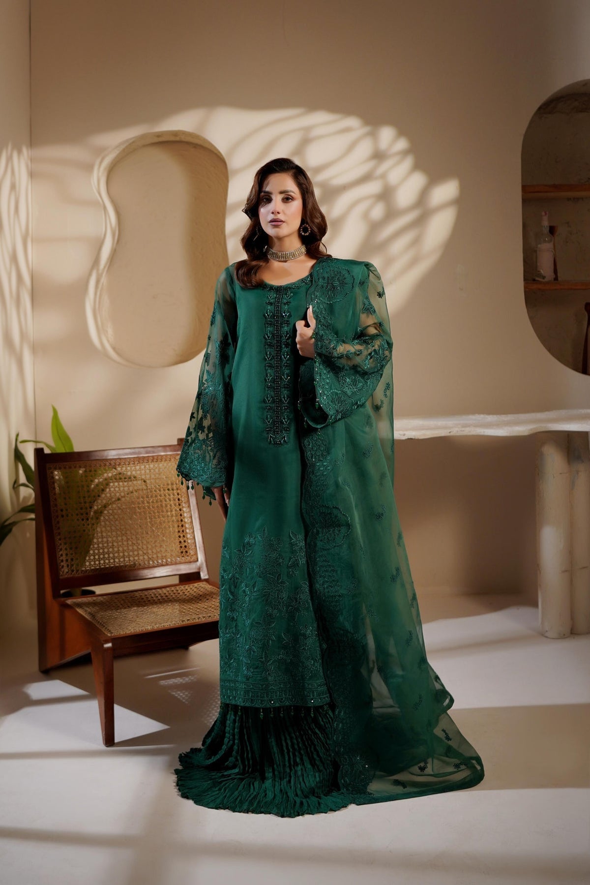 Maryams | Noir Luxe | MERSERA-NOR-1403 by Maryams - Designer Dress - Type : Ladies Clothes - Available at Libayah - 100% Original 