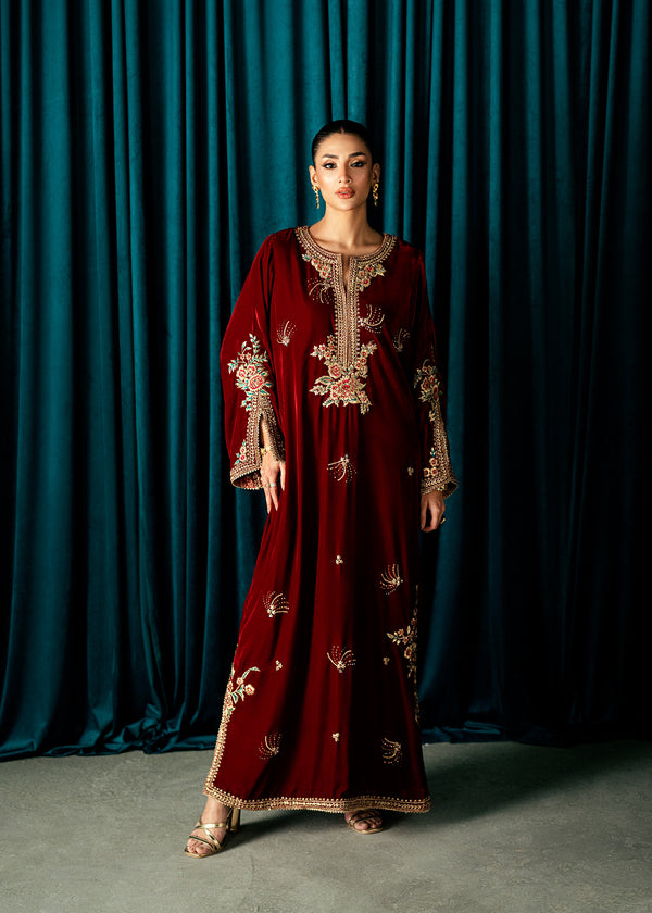Umsha | Velvet Code | Red Solace by Umsha - Designer Dress  - Type : Ladies Clothes - Available at Libayah - 100% Original 