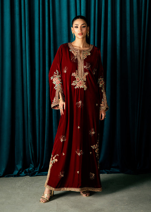 Umsha | Velvet Code | Red Solace by Umsha - Designer Dress  - Type : Ladies Clothes - Available at Libayah - 100% Original 