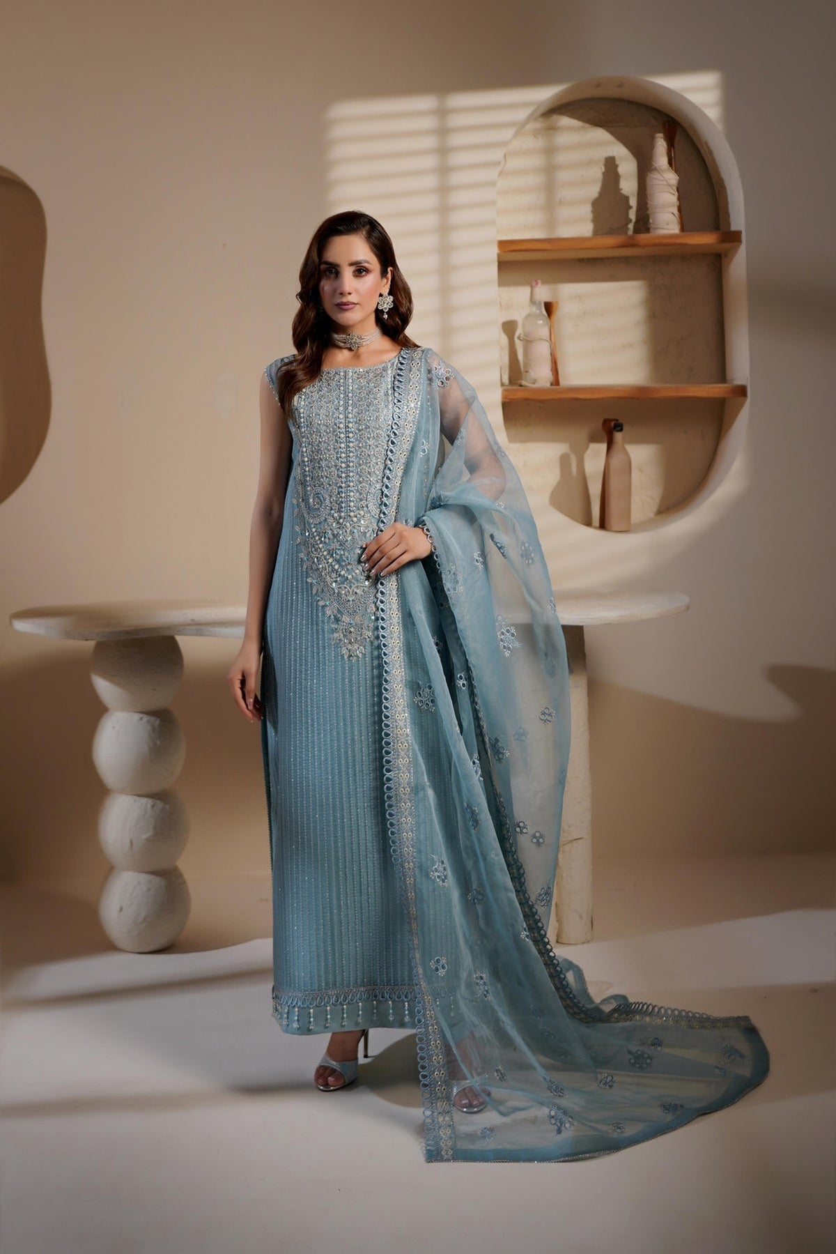 Maryams | Noir Luxe | LATISSA-NOR-1405 by Maryams - Designer Dress - Type : Ladies Clothes - Available at Libayah - 100% Original 