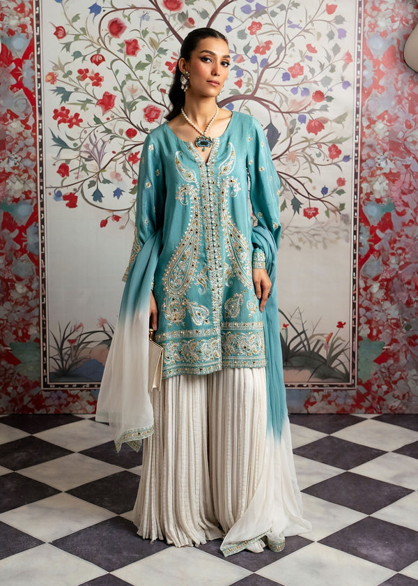 Mahgul | Echoes of Elara | Turqoise Dream by Mahgul - Designer Dress - Type: Ladies Clothes - Available at Libayah - 100% Original