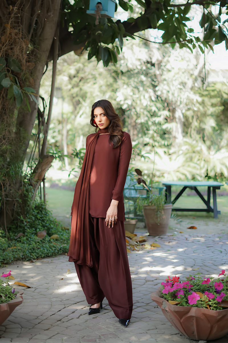 Erum Khan | Nue 25 | Espresso Gloe by Erum Khan - Designer Dress - Type: Ladies Clothes - Available at Libayah - 100% Original