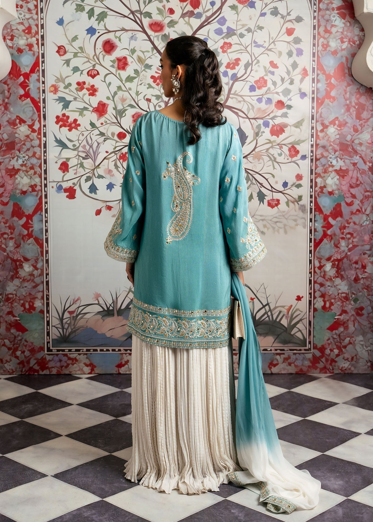 Mahgul | Echoes of Elara | Turqoise Dream by Mahgul - Designer Dress - Type: Ladies Clothes - Available at Libayah - 100% Original