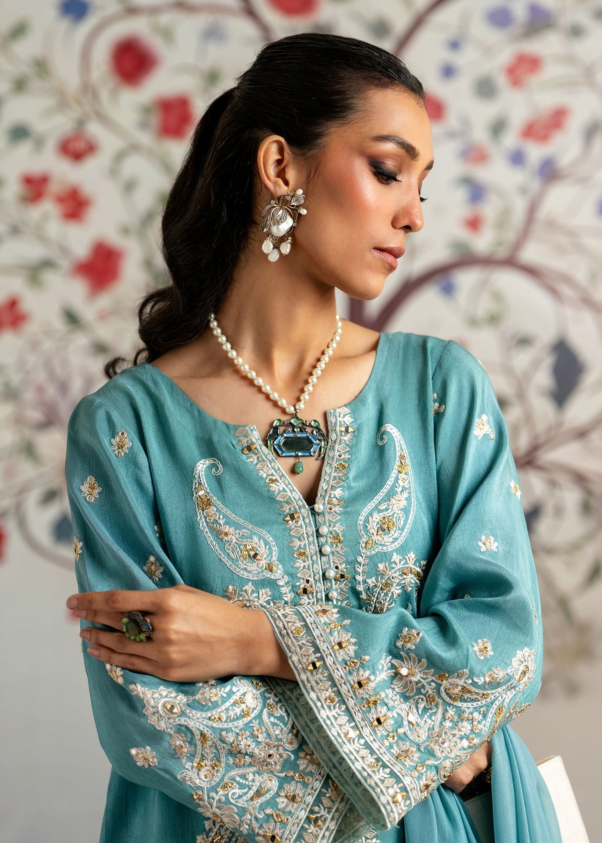 Mahgul | Echoes of Elara | Turqoise Dream by Mahgul - Designer Dress - Type: Ladies Clothes - Available at Libayah - 100% Original