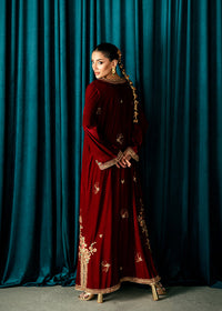 Umsha | Velvet Code | Red Solace by Umsha - Designer Dress  - Type : Ladies Clothes - Available at Libayah - 100% Original 