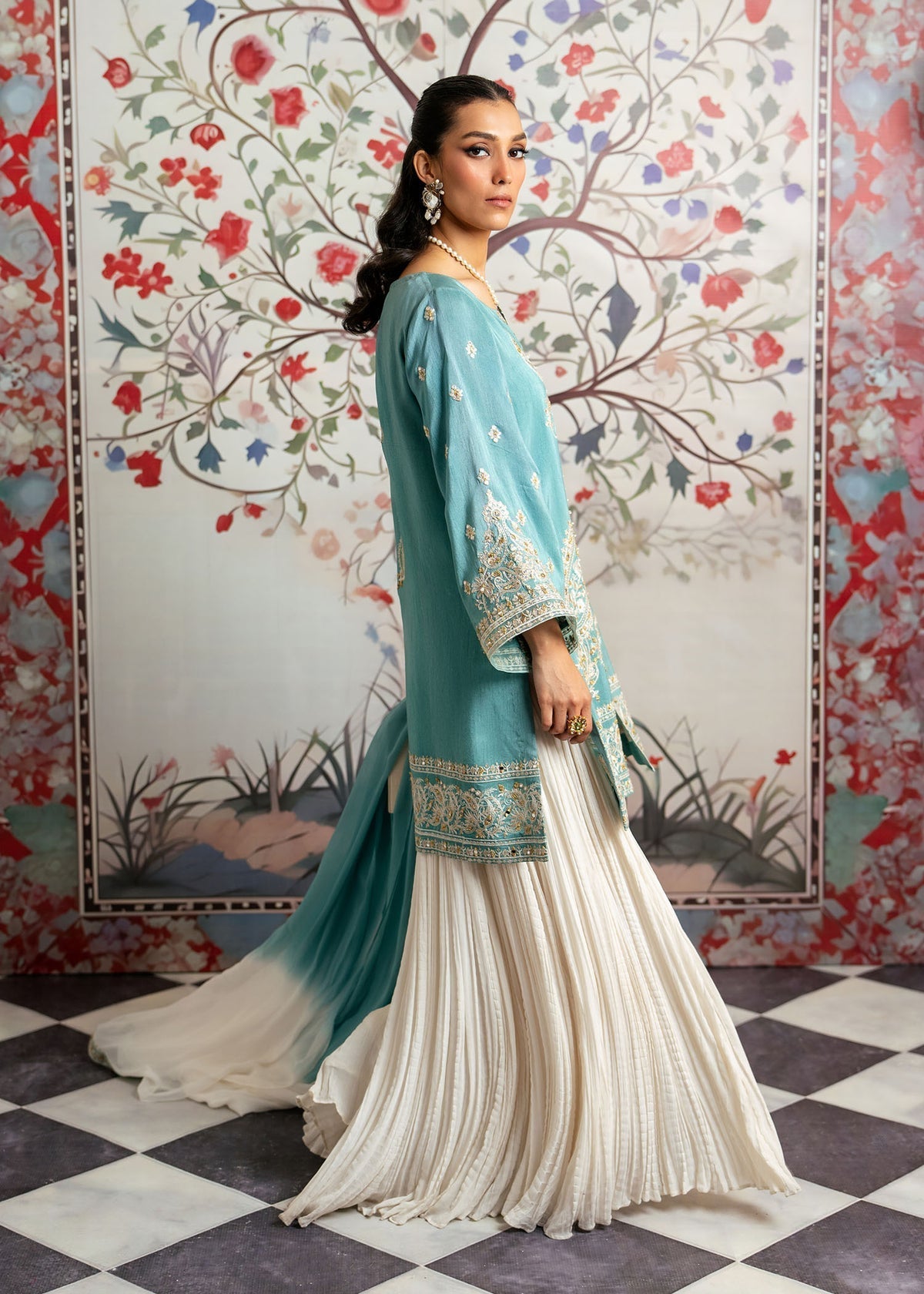 Mahgul | Echoes of Elara | Turqoise Dream by Mahgul - Designer Dress - Type: Ladies Clothes - Available at Libayah - 100% Original