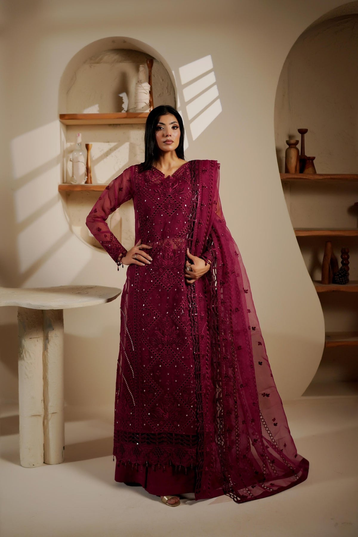 Maryams | Noir Luxe | IRELEEN-NOR-1401 by Maryams - Designer Dress - Type : Ladies Clothes - Available at Libayah - 100% Original 