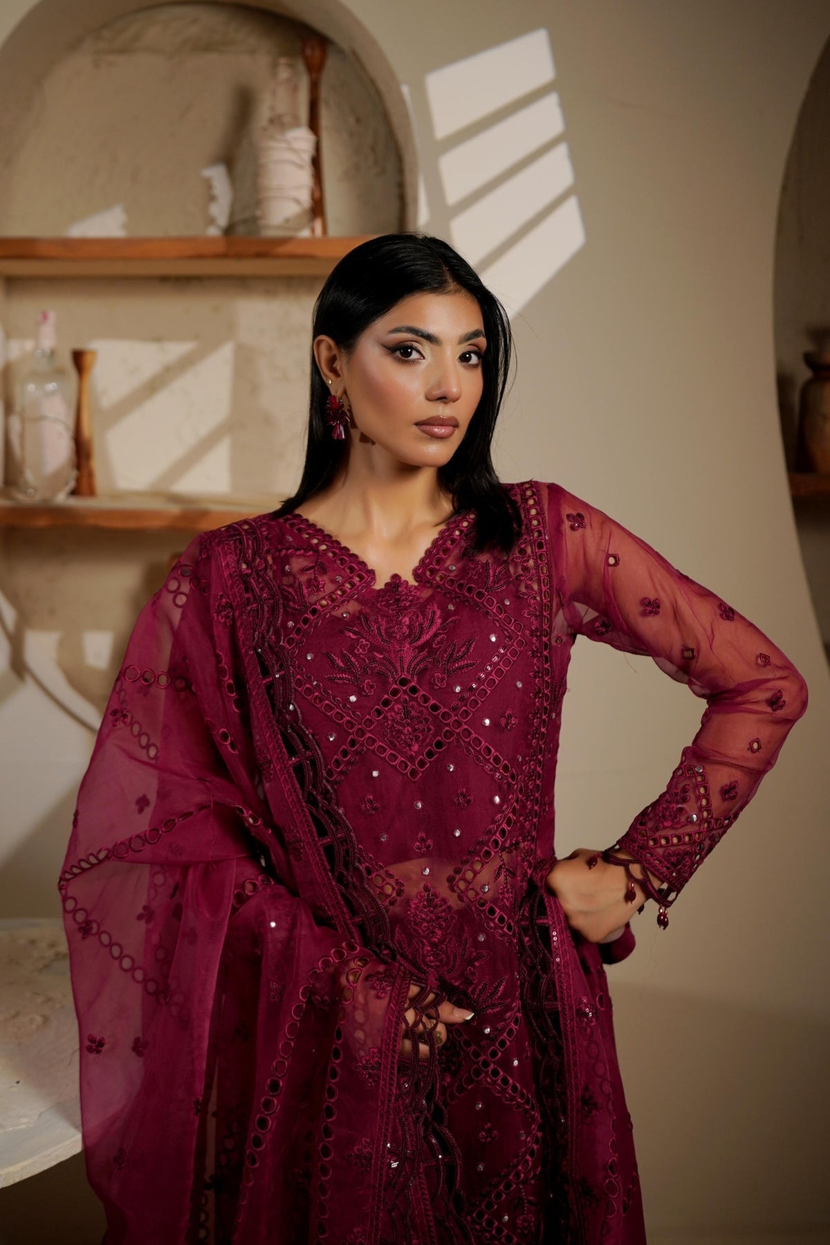 Maryams | Noir Luxe | IRELEEN-NOR-1401 by Maryams - Designer Dress - Type : Ladies Clothes - Available at Libayah - 100% Original 