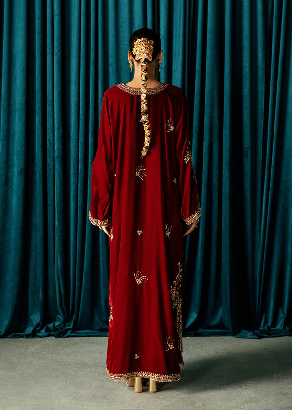 Umsha | Velvet Code | Red Solace by Umsha - Designer Dress  - Type : Ladies Clothes - Available at Libayah - 100% Original 