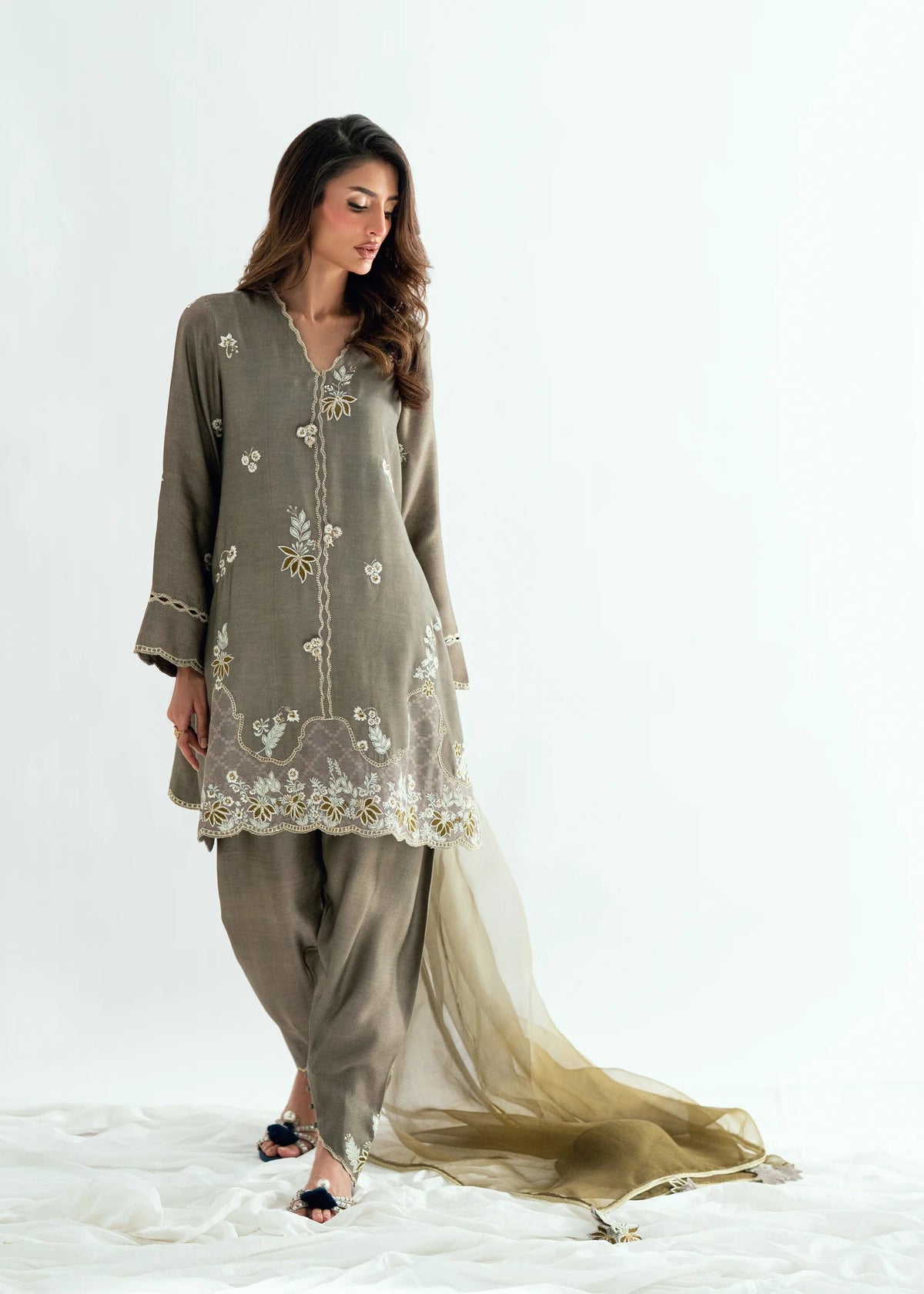 Umsha | Jardin De Luxe |Royal Ash by Umsha - Designer Dress  - Type : Ladies Clothes - Available at Libayah - 100% Original 