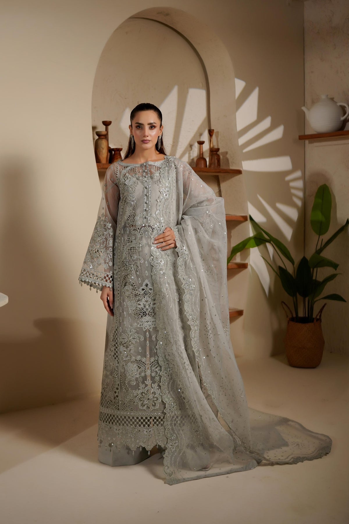 Maryams | Noir Luxe | SHELINA-NOR-1402 by Maryams - Designer Dress - Type : Ladies Clothes - Available at Libayah - 100% Original 