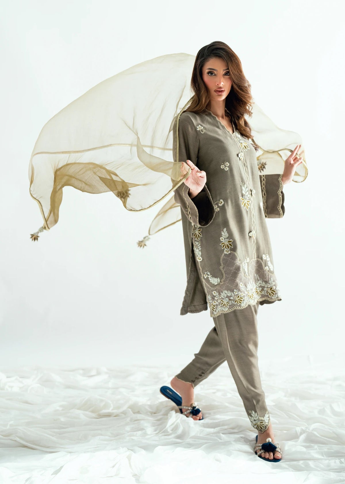 Umsha | Jardin De Luxe |Royal Ash by Umsha - Designer Dress  - Type : Ladies Clothes - Available at Libayah - 100% Original 