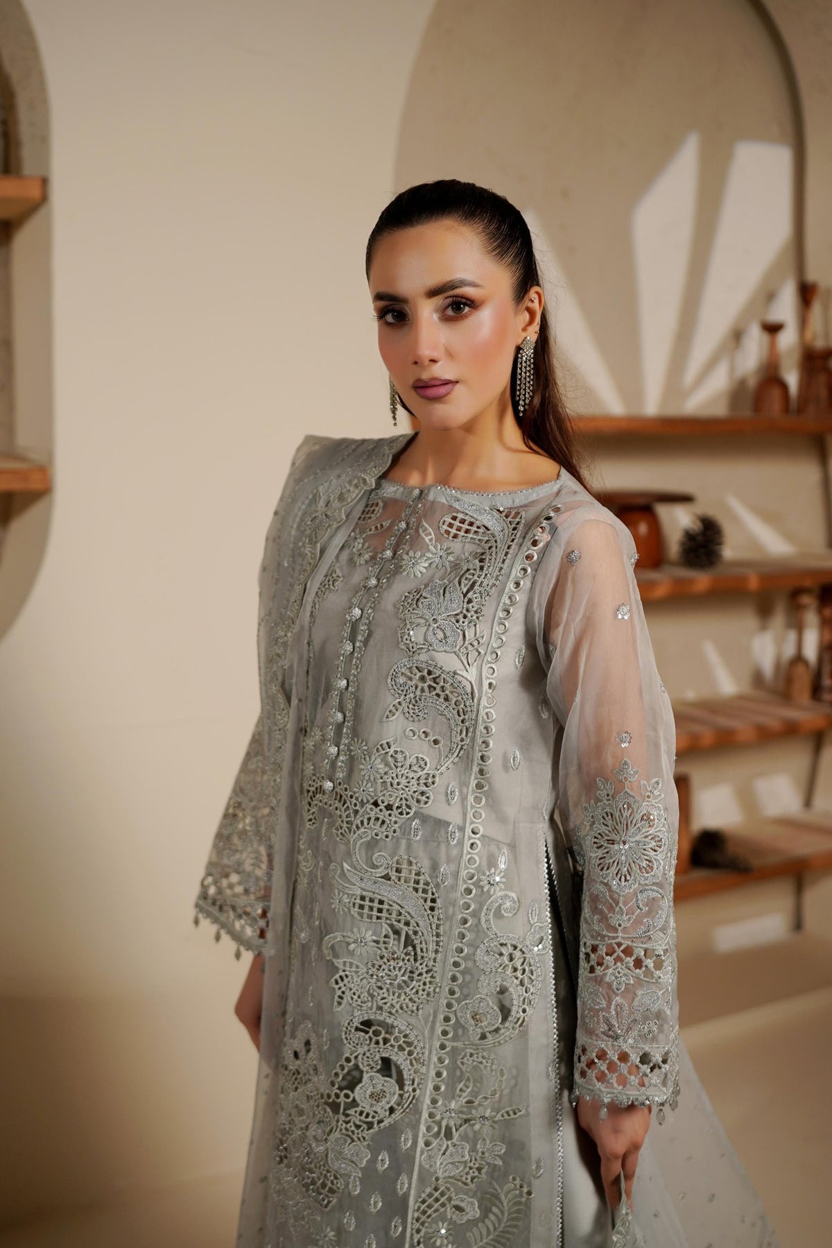 Maryams | Noir Luxe | SHELINA-NOR-1402 by Maryams - Designer Dress - Type : Ladies Clothes - Available at Libayah - 100% Original 