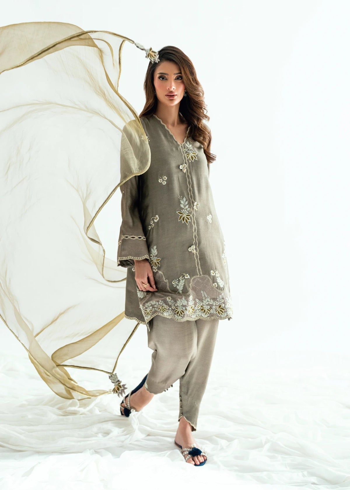 Umsha | Jardin De Luxe |Royal Ash by Umsha - Designer Dress  - Type : Ladies Clothes - Available at Libayah - 100% Original 