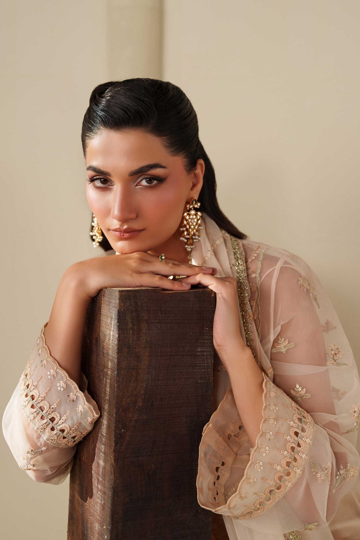 Akbar Aslam | Formal Pret | Taupe by Akbar Aslam - Designer Dress  - Type : Ladies Clothes - Available at Libayah - 100% Original 